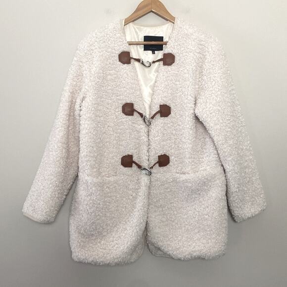 7 FOR ALL MANKIND Cozy Toggle Front Sherpa Teddy Jacket Size S - Picture 13 of 13